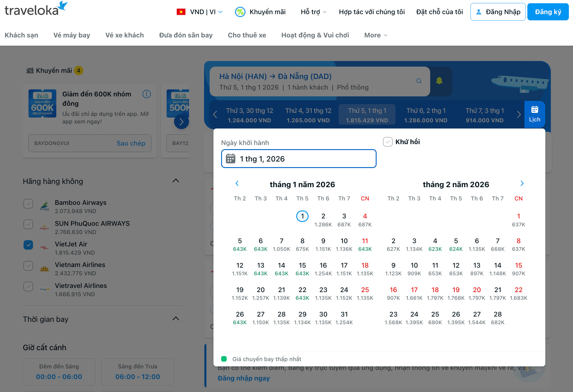 Traveloka - nền tảng giúp check giá vé máy bay Vietjet nhanh và thuận tiện